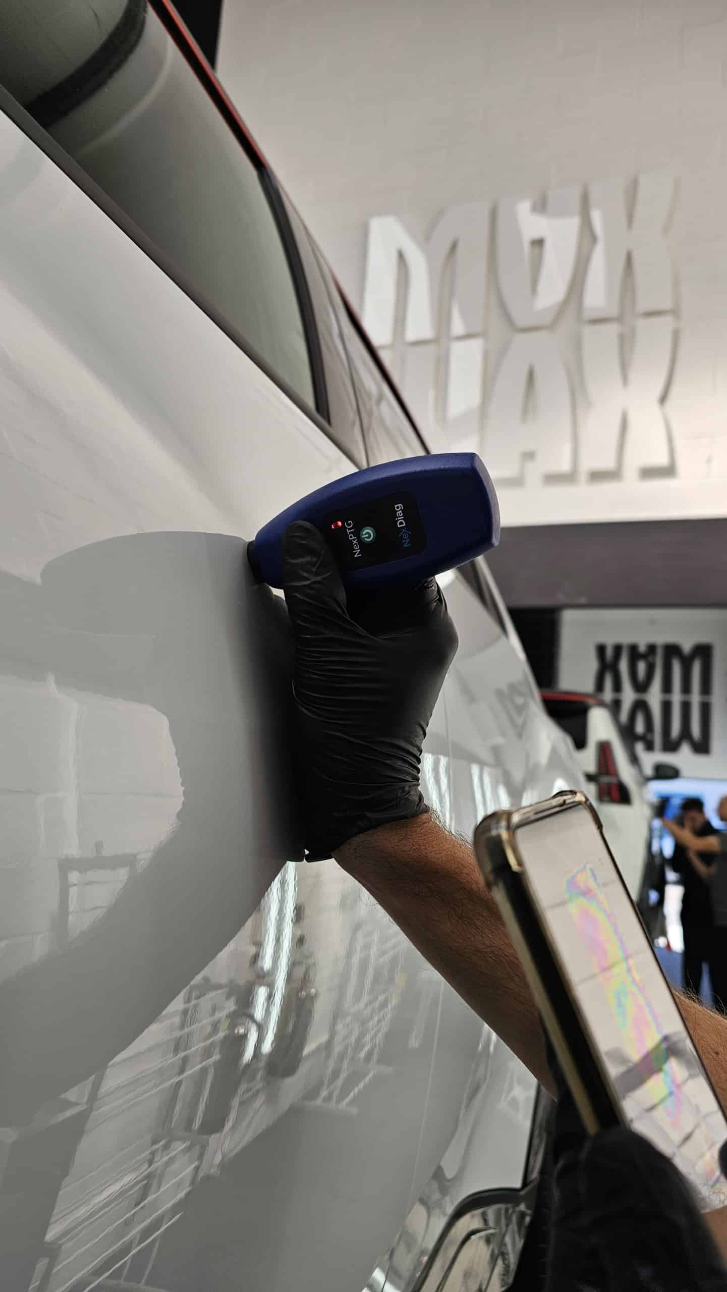Before and during the machine polishing process, checking paint depth consistency