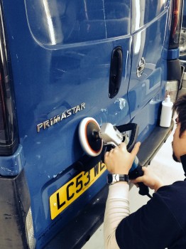 Machine polishing stage 1 on commercial van